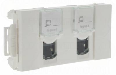 Prise 2xRJ45 cat.6FTP pour goulotte � clippage 3M Legrand Mosaic
