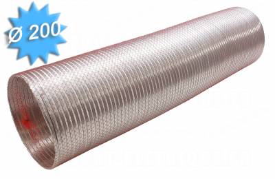 Gaine alu - Semi rigide - Diam�tre 200 mm - 3 m�tres - Unelvent