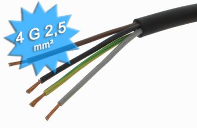 Cable lectrique - Souple - H07 RNF - 4G2.5 mm - Couronne de 50 mtres