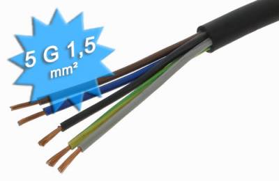 Cable lectrique - Souple - H07 RNF - 5G1.5 mm - Couronne de 50 mtres