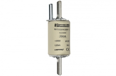 Cartouche � couteaux - Taille NH1 - 200 Amp�res - Type gG - Avec percuteur - Mersen R223000