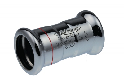 Manchon � sertir - Tube Acier Electrozingu� - Femelle / Femelle - 28 mm - Comap Xpress