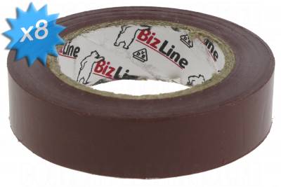 Ruban adh�sif �lectricien brun en rouleau de 10 m�tres, Lot de 8