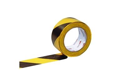 Ruban de signalisation jaune et noir largeur 50 mm