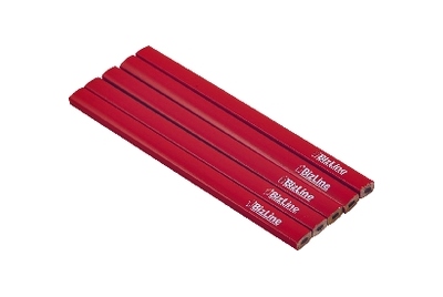 Crayon menuisier - 18 cm - Rouge - A l'unit� - Bizline 790002