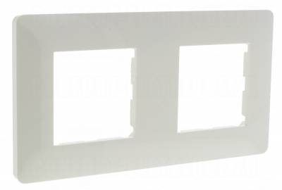 Plaque 2 postes horizontal, entraxe de 71 mm Hager Essensya blanc