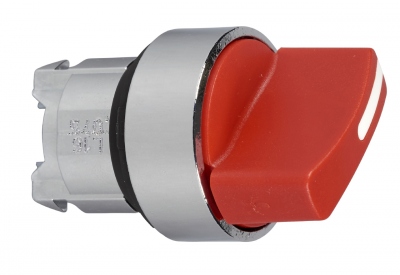 T�te - Bouton Tournant lumineux - 2 positions - Fixe - Rouge - Schneider ZB4BK1243