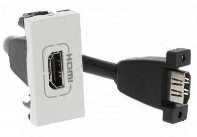 Prises audio vid�o HDMI type A pr�-connect�e Legrand Mosaic