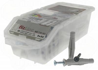 Cheville MM 8x50mm avec vis. Boite de 60