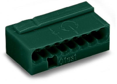 Borne micro pour boite de d�rivation - Wago - 0.6 � 0.8 mm� - 8 conducteurs - Gris Fonc�