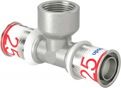 T� � sertir - Taraudage femelle - S-Press PLUS - 25 mm vers 3/4 vers 25 mm - Uponor 1070599