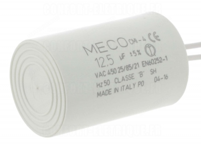 Condensateur de d�marrage - A c�bles - 12.5 Micro Farad