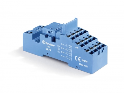 Support - Pour relais Finder 5532 et 5534 - Bornes Push-in - Finder 94P4SMA