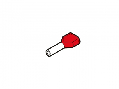 Embout de cablage - Double - 2 x 1 mm� - 8 mm - Rouge - Boite de 100 - Cembre PKT108