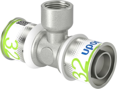 T� � sertir - Taraudage femelle - S-Press PLUS - 32 mm vers 1/2 vers 32 mm - Uponor 1070600