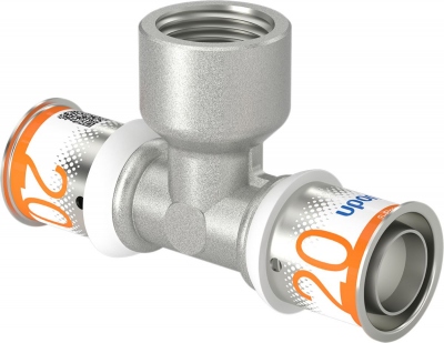 T� � sertir - Taraudage femelle - S-Press PLUS - 20 mm vers 1/2 vers 20 mm - Uponor 1070596