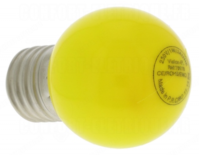 Ampoule à LED Vision-EL E27 Bulb 0.5W Jaune 230 Volts