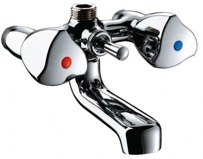Mitigeur - Bain / Douche - M�le 15 x 21 - Entraxe 110 mm - Bec fixe - Delabie D2410