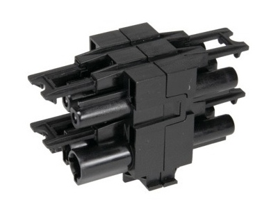 Distributeur en H - 3 P�les - 1 Entr�e - 3 Sorties - Noir - Bizline 300042