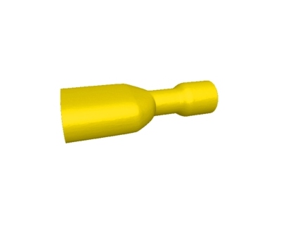 Cosses 6.3 x 0.8 mm femelle jaune isol�e - Boite de 100
