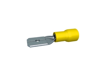 Cosses 6.35 x 0.8 mm male jaune - Boite de 100
