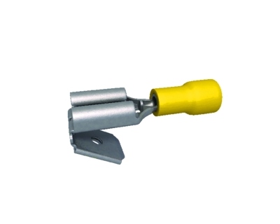 Cosses 6.3 x 0.8 mm male / femelle jaune - Boite de 100