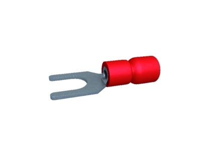 Cosses fourche pour vis de 3 mm rouge - Boite de 100