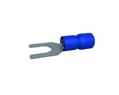 Cosses fourche pour vis de 3 mm bleu - Boite de 100