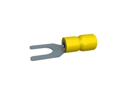 Cosses fourche pour vis de 4 mm jaune - Boite de 100