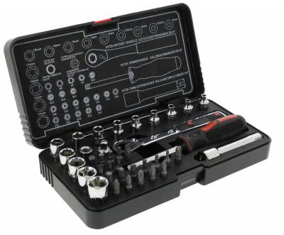 Coffret de cl�s � cliquet perc�e 38 pi�ces