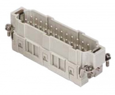 Insert m�le - A lame de pression - 24P+T - 16A - 500V - Gabarit 104.27 - ILME CSEM24