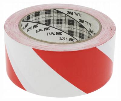 Scotch vinyle 3M 764I Rouge et Blanc largeur 50 mm