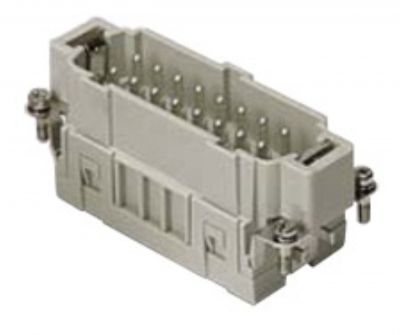 Insert m�le - A lame de pression - 16P+T - 16A - 500V - Gabarit 77.27 - ILME CSEM16