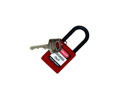 Cadenas de condamnation avec anse en nylon - 38 mm - Rouge