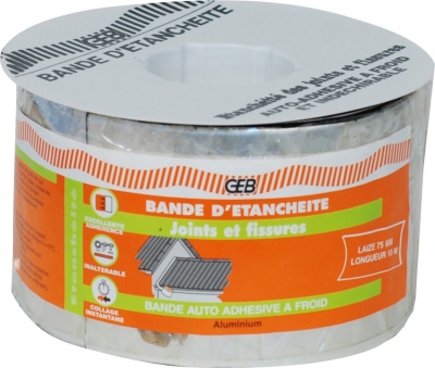 Bande d'�tanch�it� pour toitures ou goutti�res - Auto-adh�sive - 75 mm x 10m - Geb