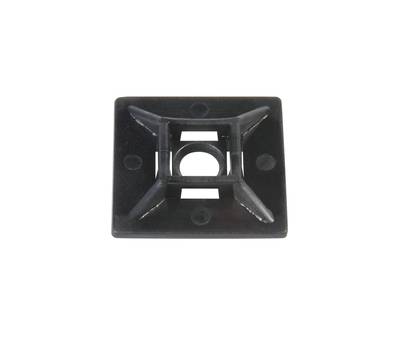 Embase adh�sive ou � visser 19 x 19 mm noir