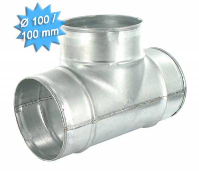 T� � 90 en galva diam�tre 100/100/100 mm