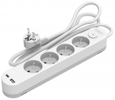Bloc multiprise - 4 x 2P+T - Ports USB A et USB C - Interrupteur - 1.5 M�tres - Bizline 709987