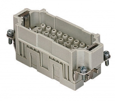 Insert m�le - A sertir - 16A - 500V - 32P+T - Gabarit 77.27 - ILME CQEM32