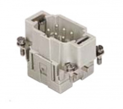 Insert m�le - A lame de pression - 6P+T - 16A - 500V - Gabarit 44.27 - ILME CSEM06