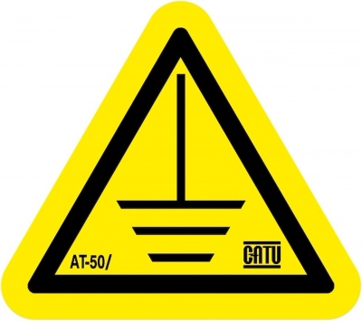 Signalisation autocollante - Triangle 25 mm - Pictogramme terre - Lot de 1 - Catu AT-50/025