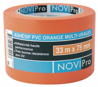 Adhsif - PVC Orange - 33 Mtres x 75 mm - Novipro 171744