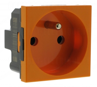 Prise de courant 2P+T Legrand Mosaic Orange antimicrobien