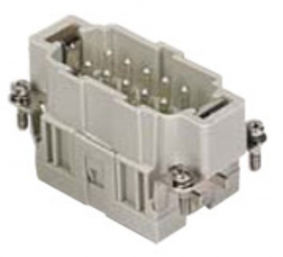 Insert m�le - A lame de pression - 10P+T - 16A - 500V - Gabarit 57.27 - ILME CSEM10