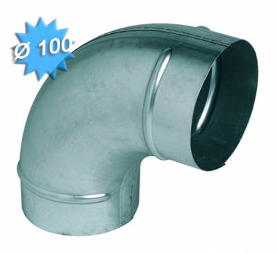 Coude � 90 degr�s diam�tre 100 mm en acier galvanis�