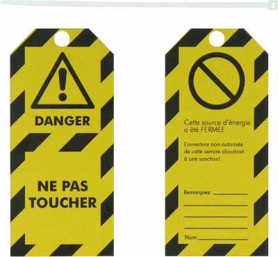 tiquettes consignation - Danger ne pas toucher - En polyester - 50 x 110 mm - Lot de 10 - Bizline 730565