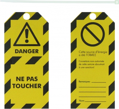 �tiquettes consignation - Danger ne pas toucher - En polyester - 50 x 110 mm - Lot de 10 - Bizline 730565