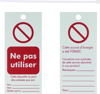 �tiquette consignation - Ne pas utiliser - En polyester - Lot de 10 - Bizline 730563