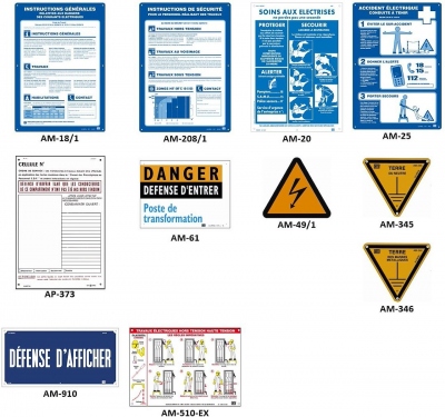 Kit de signalisation - Pour poste de transformation - Plaque Enedis - Catu AM-802/1