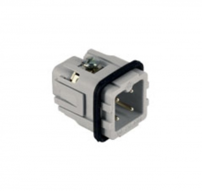 Insert m�le - A visser - 3P+T - 10A - 250V - Gabarit 21.21 - ILME CKM03